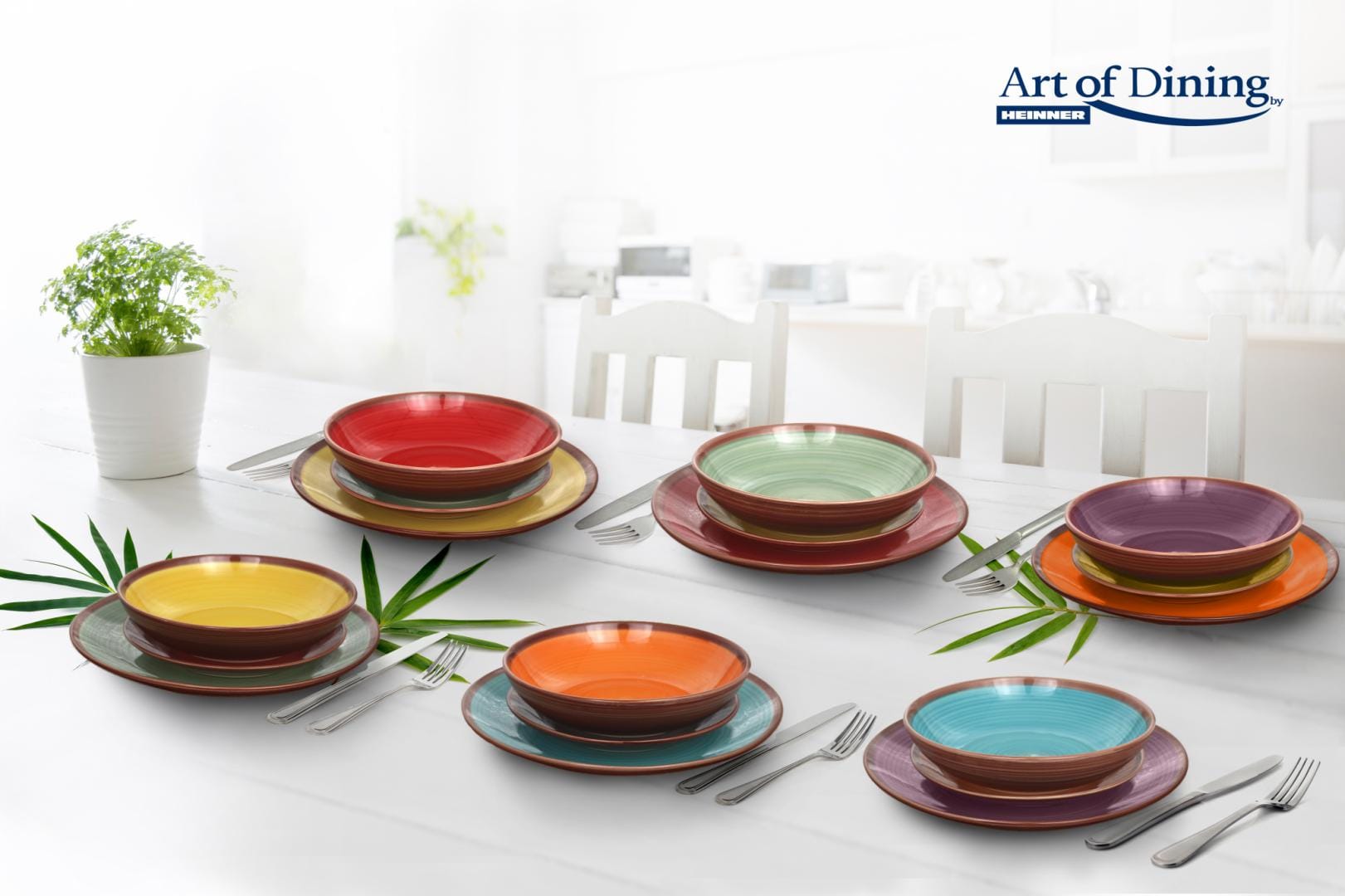 Serviciu Masa Ceramică Heinner Aquarelle 18 Piese - imagine 8