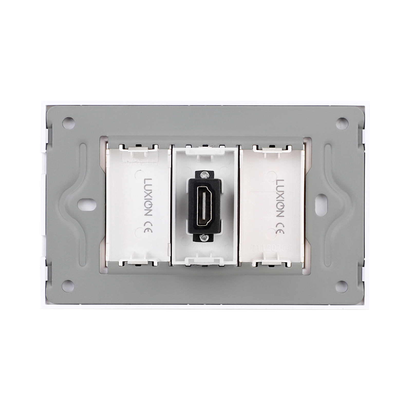 Priza HDMI cu 2 Taste False LUXION, Rama Sticla, IP44 - imagine 4