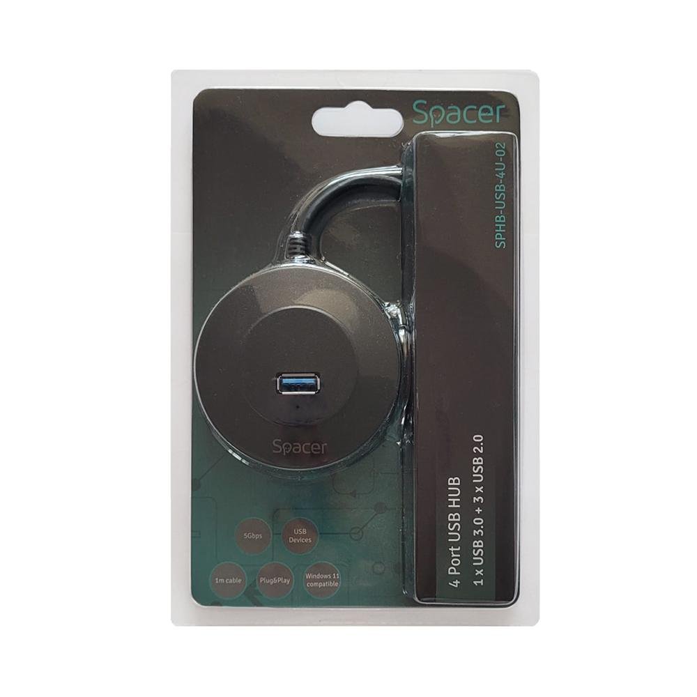 Hub USB 3.0 Spacer 4 Porturi - Extensor Rapid pentru Auto - imagine 2