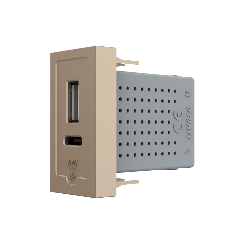 Priza USB-A + USB-C 20W LIVOLO, încărcare rapidă PD și QC - imagine 9