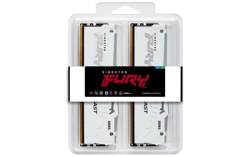 Memorie RAM Kingston DDR5 64GB 6000MHz RGB FURY Beast White - imagine 7