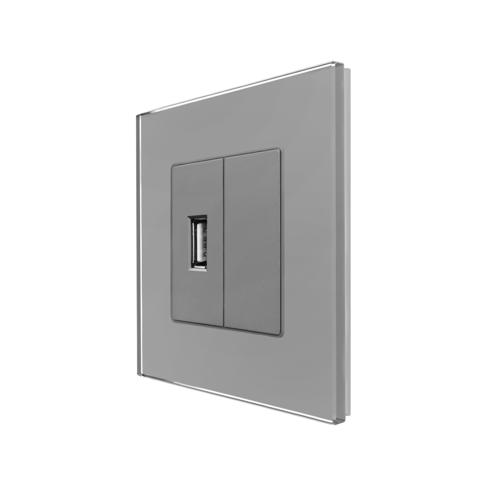 Priza USB + Blank Rama Sticla LUXION, Alba - imagine 16