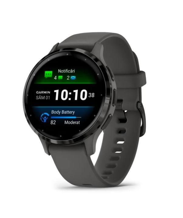 Ceas Smartwatch Garmin Venu 3S Pebble Gray Slate - Display AMOLED - imagine 2