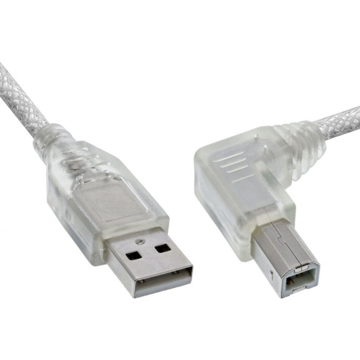 Cablu Imprimantă USB-B 90° InLine, 1m