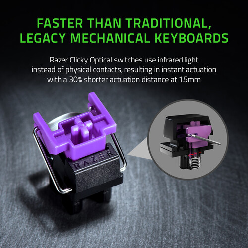Tastatură Gaming Razer Huntsman Mini Switch Optic Purple Alb - imagine 6