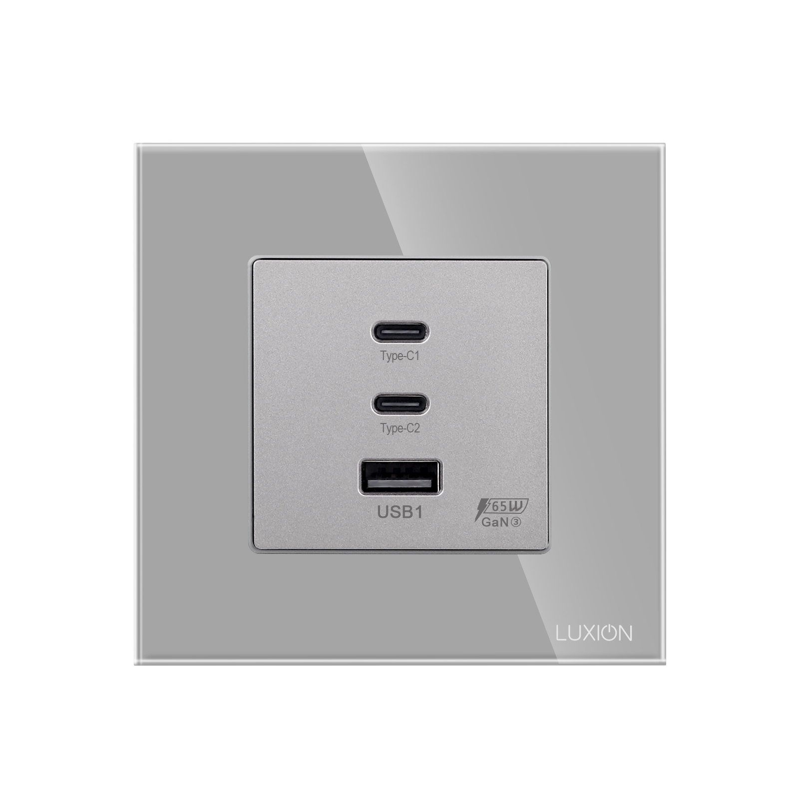 Priza Fast Charge 65W USB-A + 2 x USB-C Luxion, rama sticla - imagine 4