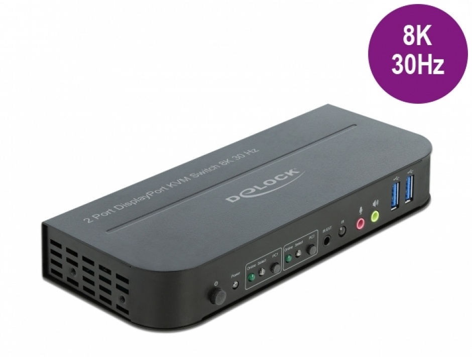 Switch KVM Delock 8K DisplayPort & USB 3.0