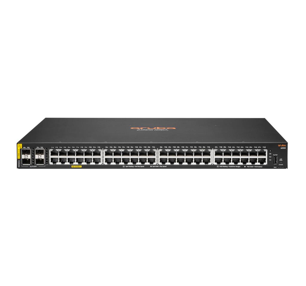 Switch Aruba 6000 48G PoE+ 4SFP 370W Managed L3 - R8N85A