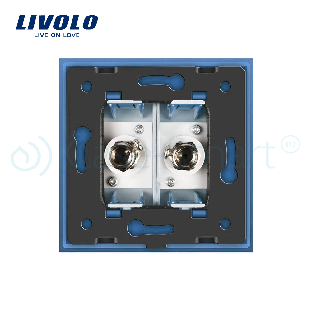 Priză TV Dublă Livolo cu Ramă Sticlă - imagine 16