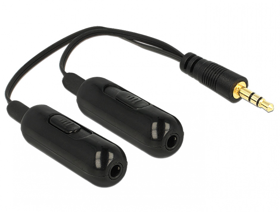 Splitter Audio Jack 3.5mm cu Control Volum Delock