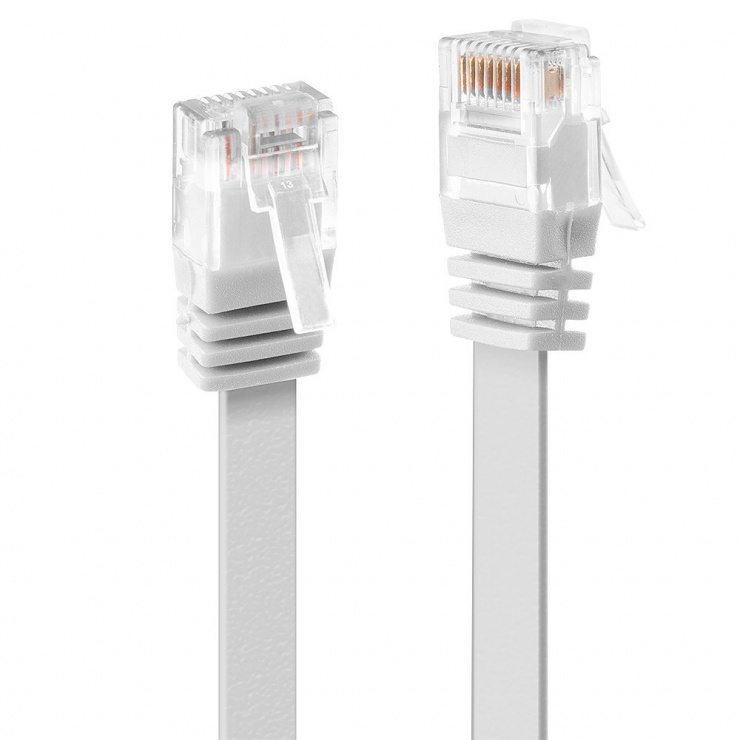 Cablu Flat CAT 6 UTP 2m Alb, Lindy