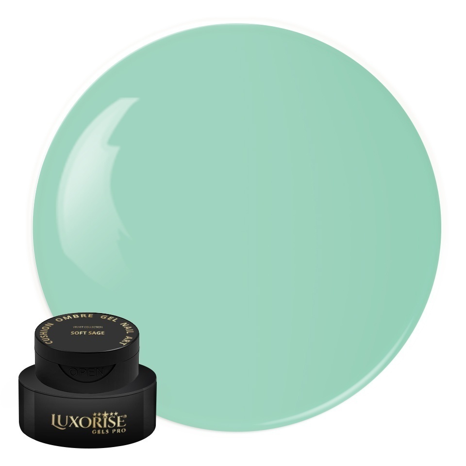 Gel UV Nail Art Babyboomer LUXORISE Cushion Ombre Velvet - Soft Sage, 2ml