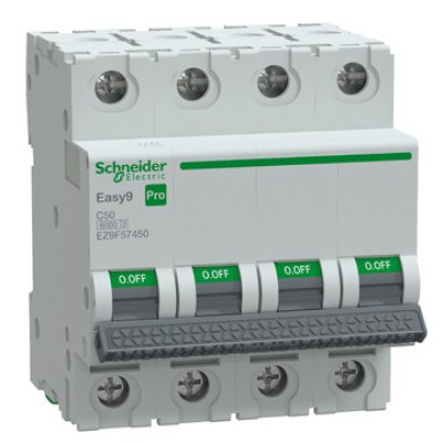 Întreruptor automat Schneider Easy9 Pro 4P 50A, curbă C