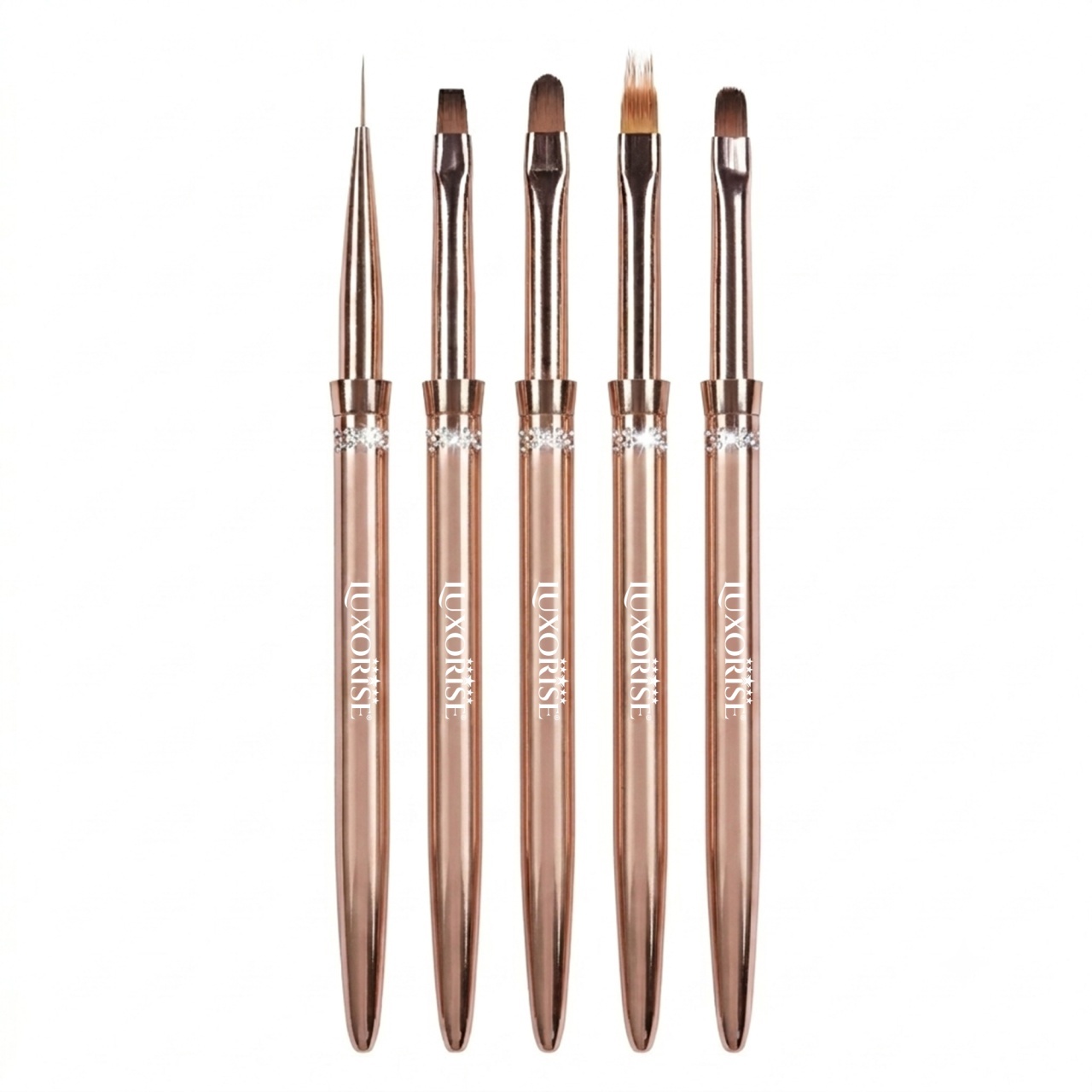 Set 5 Pensule Manichiura Nail Art Luxorise Rose Gold