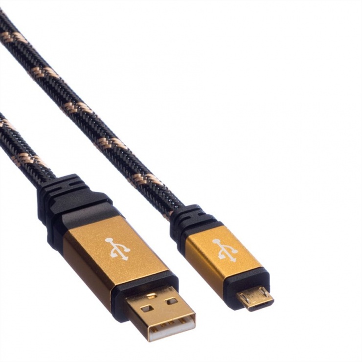 Cablu Micro USB Gold Roline 1.8m