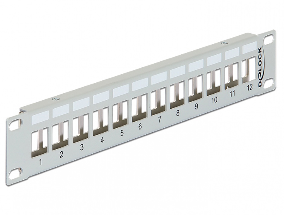 Patch Panel 10" Metalic 12 Porturi Keystone Gri Delock