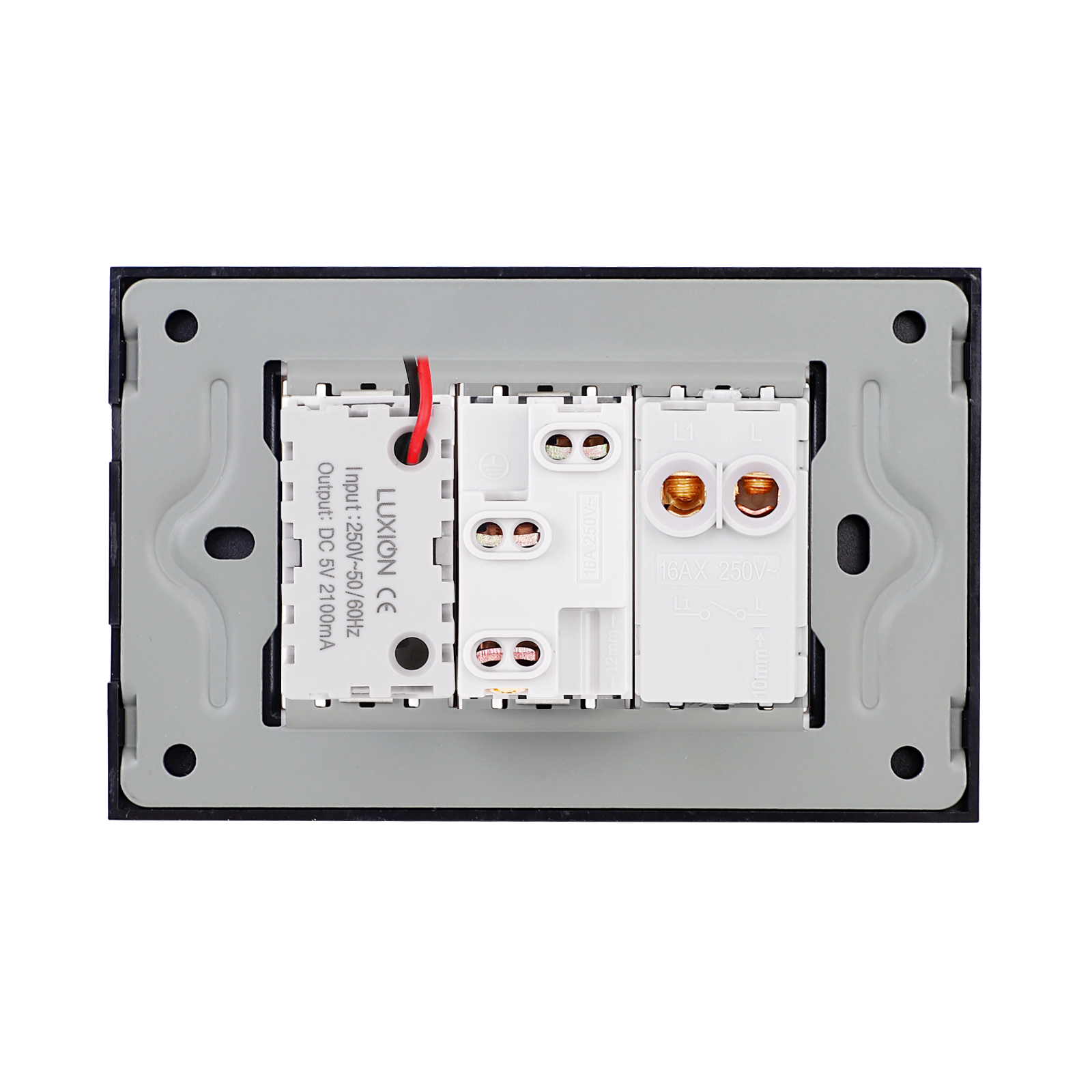 Întrerupător + Priză Îngustă USB A+C, IP44, LUXION - imagine 8