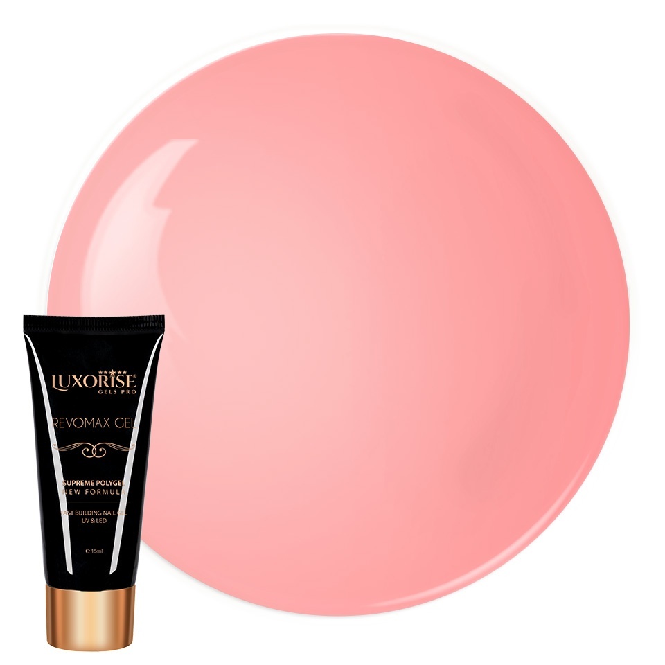Polygel Luxorise Peach Mousse 15ml - Modelare Ușoară