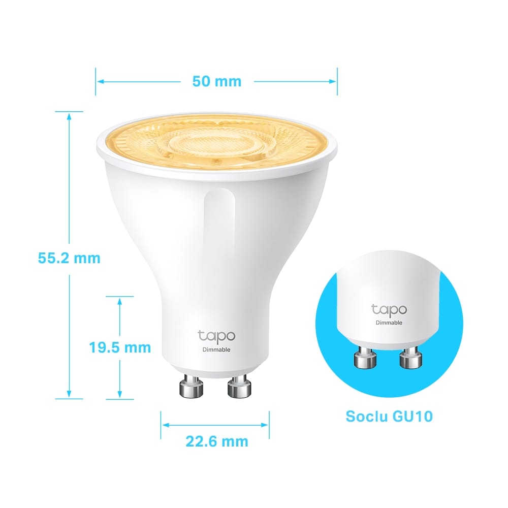 Becuri Smart Wi-Fi GU10 TP-Link Reglabile - Pack 4 Bucăți - imagine 7