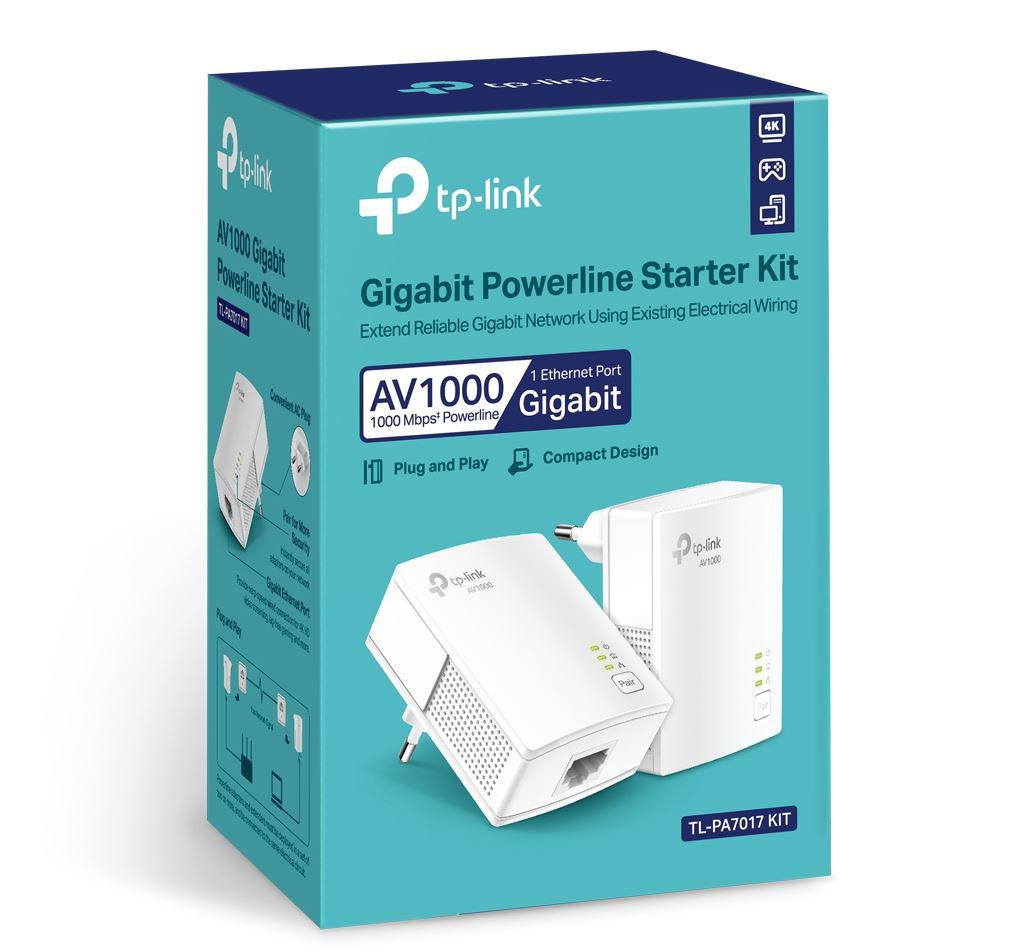 Kit Powerline TP-Link TL-PA7017P AV1000 Gigabit cu Priză - imagine 4