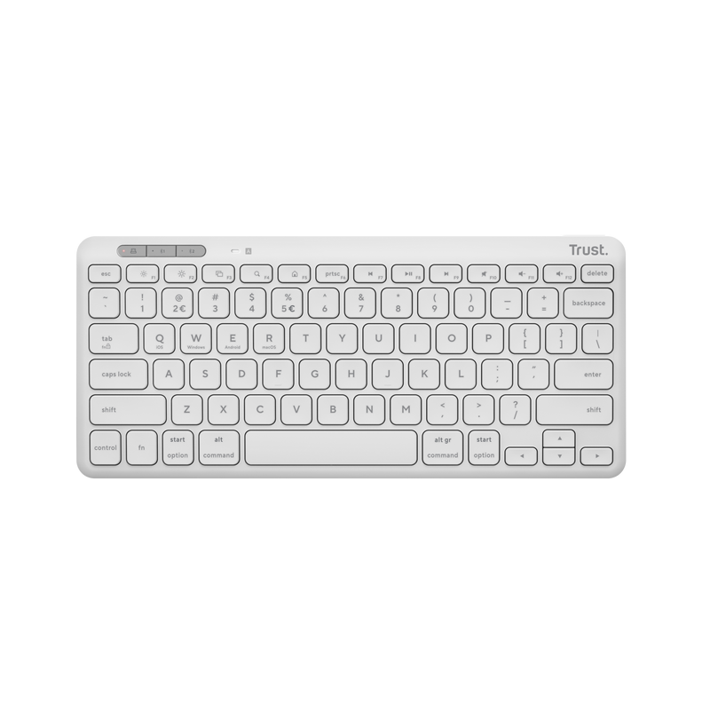 Tastatura Trust Lyra Wireless USB-C Bluetooth 10m Alba