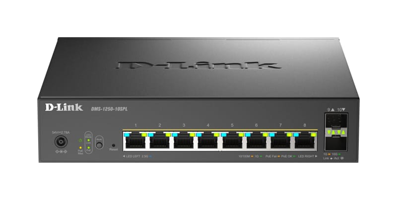 Switch D-Link DMS-1250-10SPL 8xGigabit 2xSFP+ PoE Rackabil - imagine 2