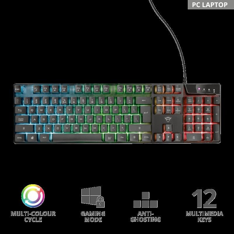 Tastatura Gaming Trust GXT 835 Azor RGB, Anti-Ghosting, Negru - imagine 4