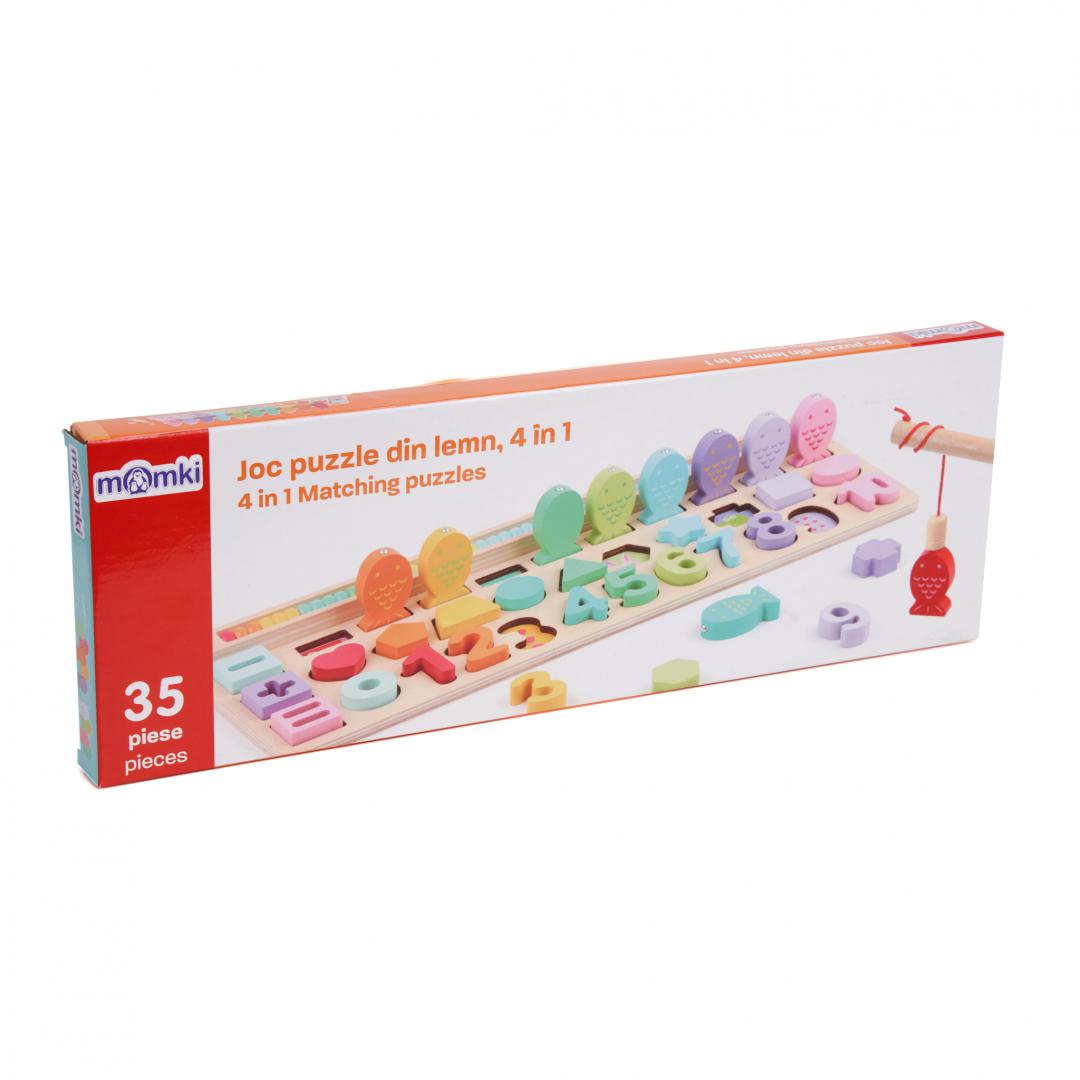 Puzzle Lemn 4 in 1 - 35 Piese | Joc Educativ Copii - imagine 1