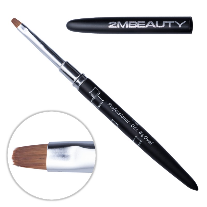 Pensula Gel 2M Black Abstract Oval nr. 4 | French Perfect