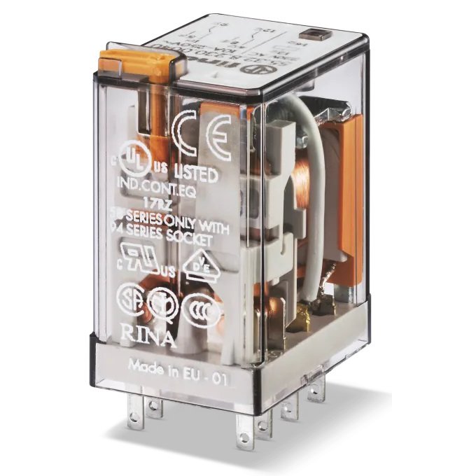 Releu Finder 55.32 24VDC 2CO 10A cu buton test