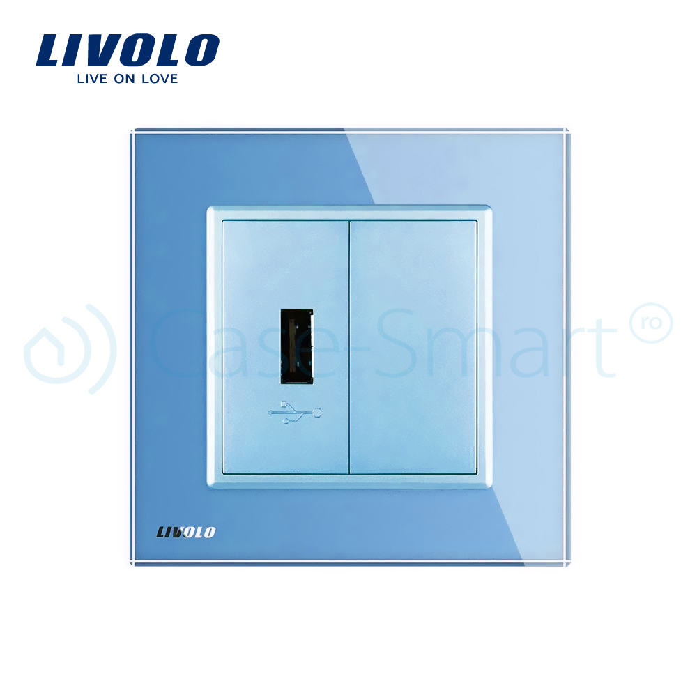 Priza USB Livolo cu Rama Sticlă - imagine 14