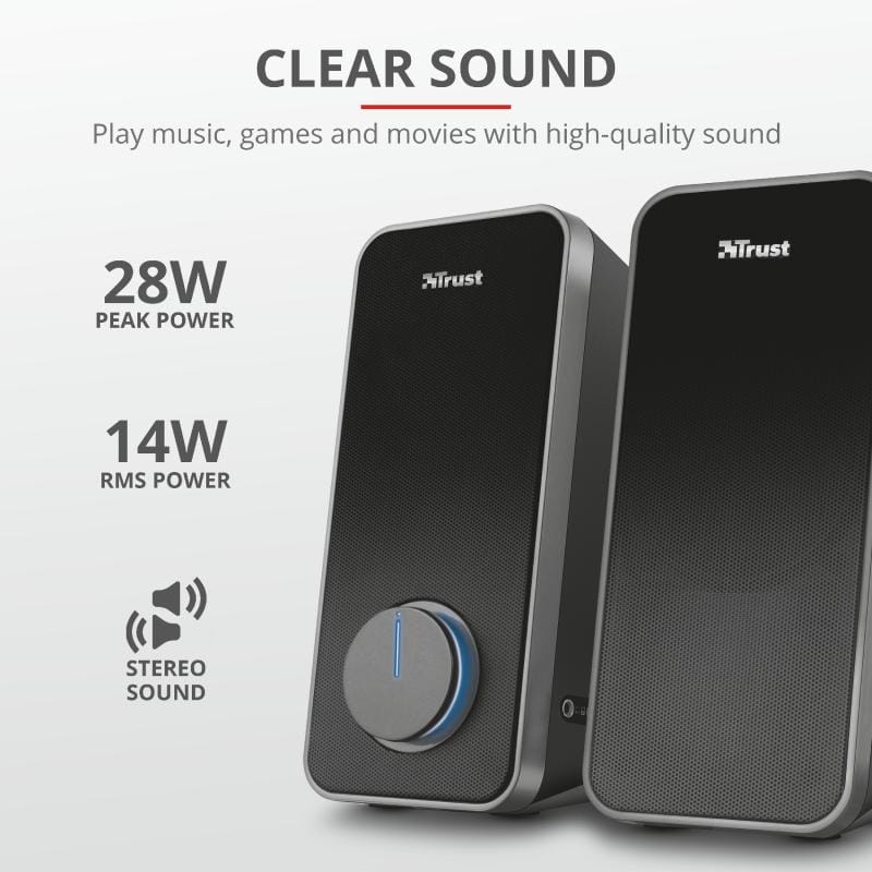 Boxe PC Trust Arys 2.0 - Sunet Stereo Clear, Conectare USB - imagine 3