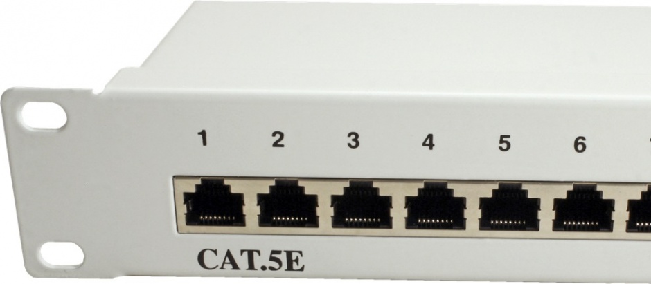 Patch Panel STP Cat.5e 24 Porturi Value Gri - imagine 1