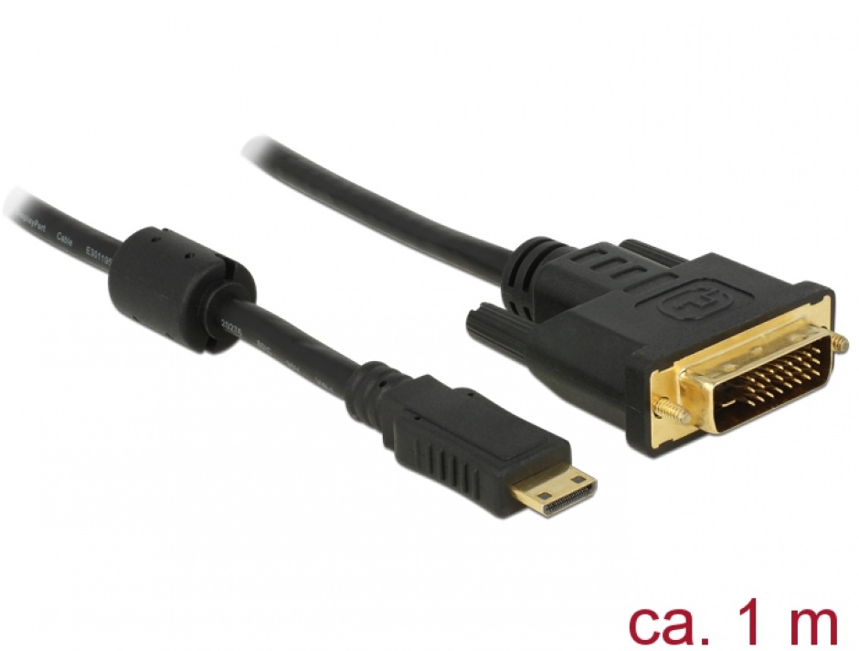 Cablu Mini-HDMI la DVI 1m, Delock 83582