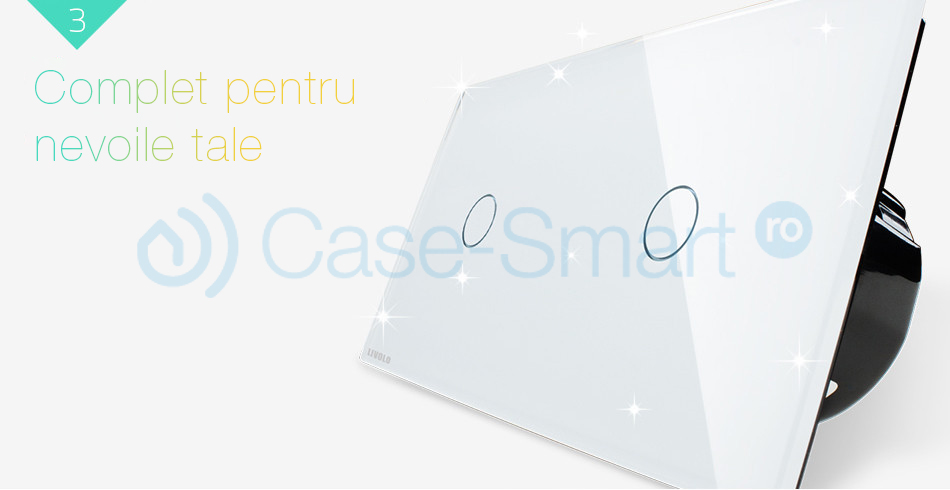 Panou Touch Livolo Sticlă 2 Butoane - imagine 3