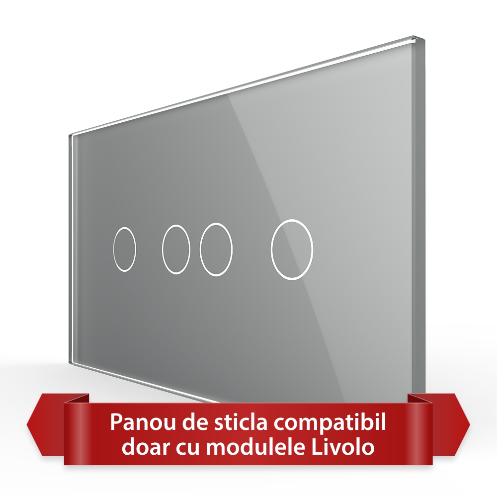 Panou Touch Livolo Dublu+Dublu, Sticlă - imagine 13