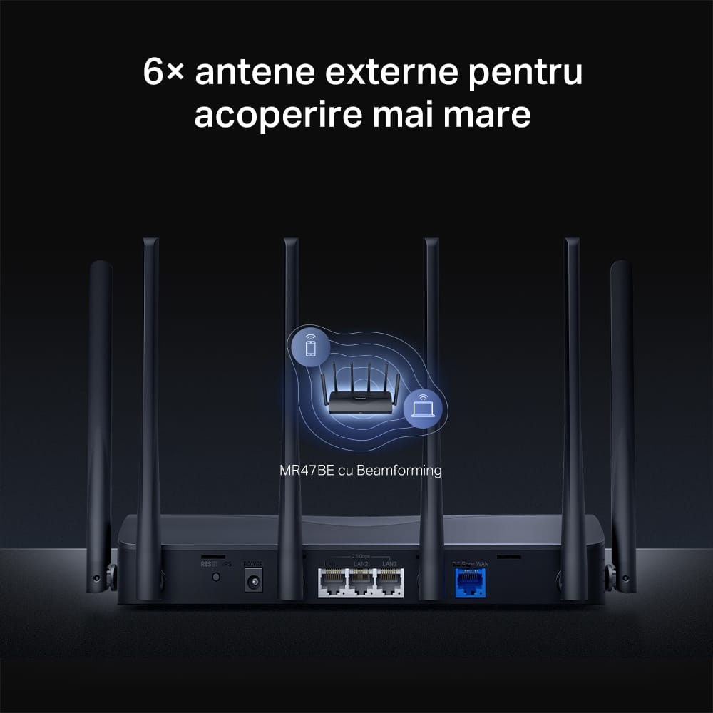 Router Wi-Fi 7 Mercusys MR47BE BE9300 Tri-Band 2.5G - imagine 16