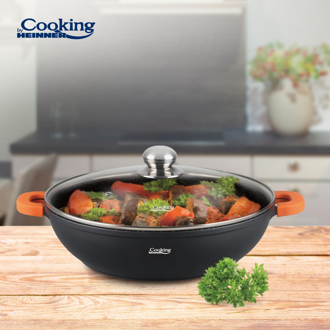 Cratiță Aluminiu 28cm 4.1L cu Capac - Heinner Dark Line - imagine 4