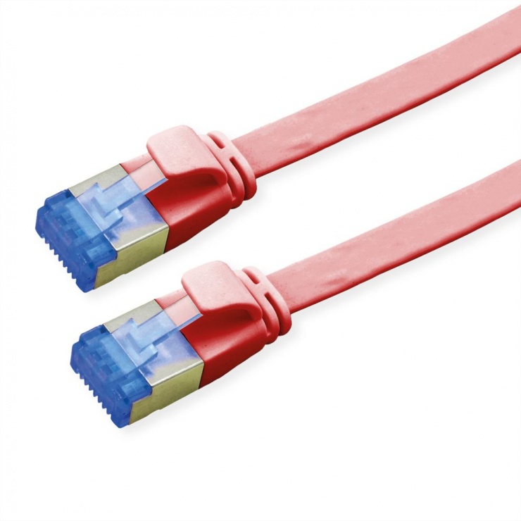 Cablu RJ45 Flat FTP Cat.6A 5m Rosu | Value