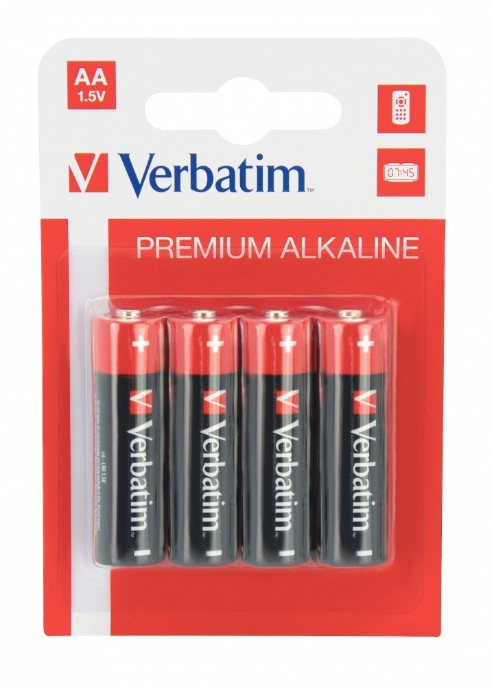 Baterii Alcaline Verbatim AA 1.5V - 4 bucăți | Energie de Lungă Durată