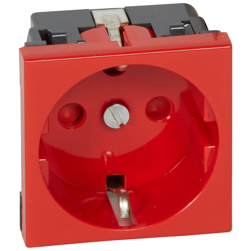 Priza Legrand Mosaic 077214 2P+T, 2 module, 250V, roșu