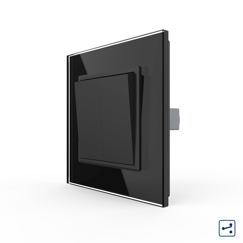 Intrerupator Dublu Mecanic Livolo Sticla - imagine 5