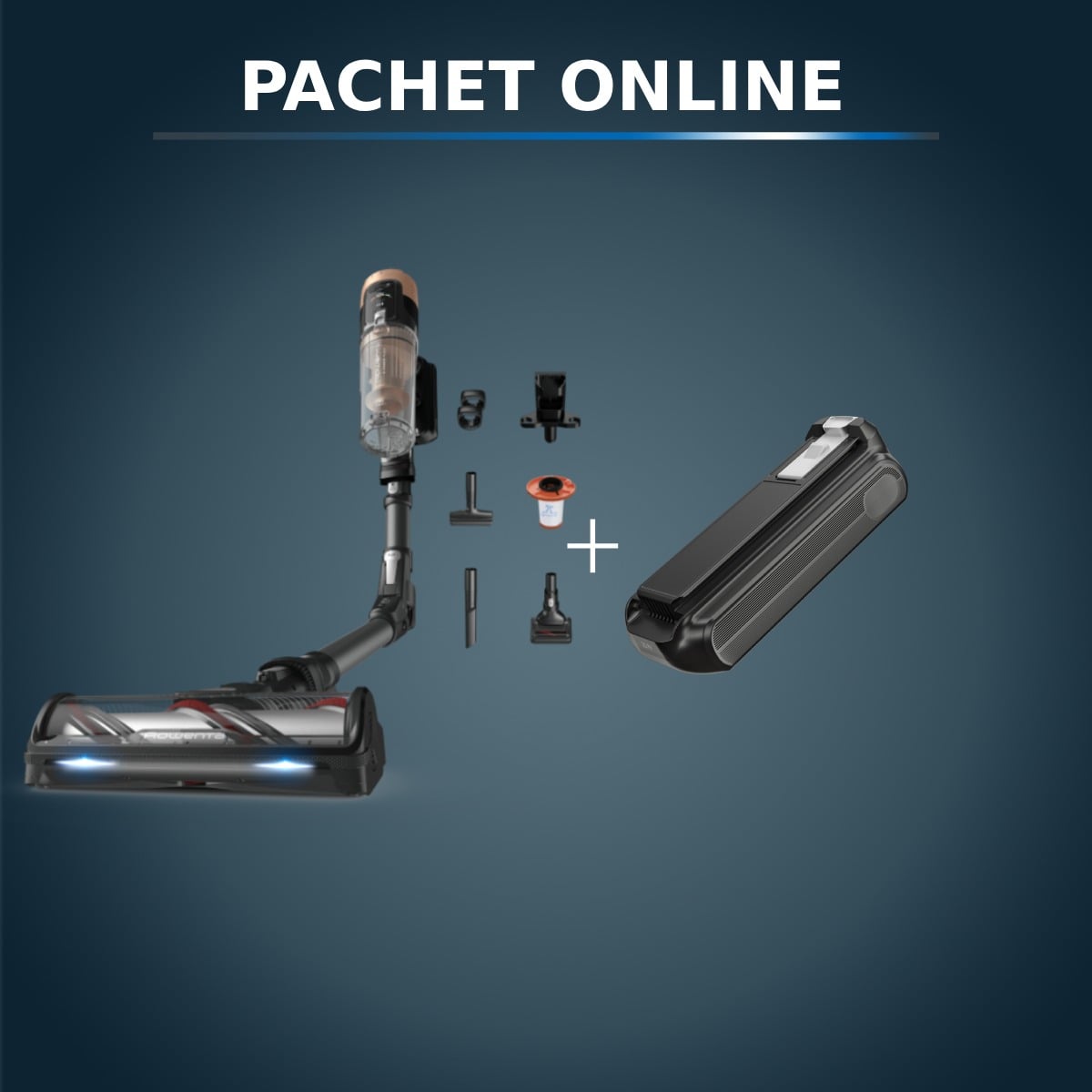 Pachet PROMO Aspirator vertical Rowenta X-Force Flex 14.80 Animal + Baterie
