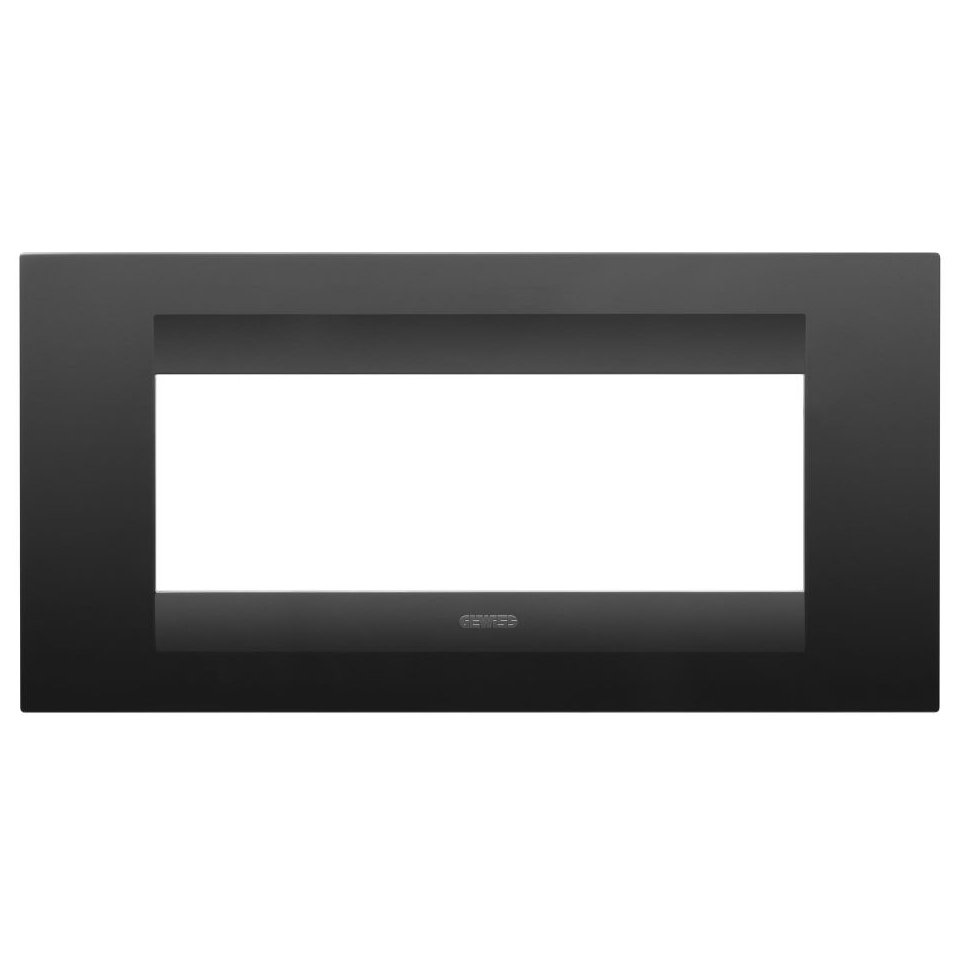 Rama 6 module Gewiss Chorus Geo, Negru Satinat
