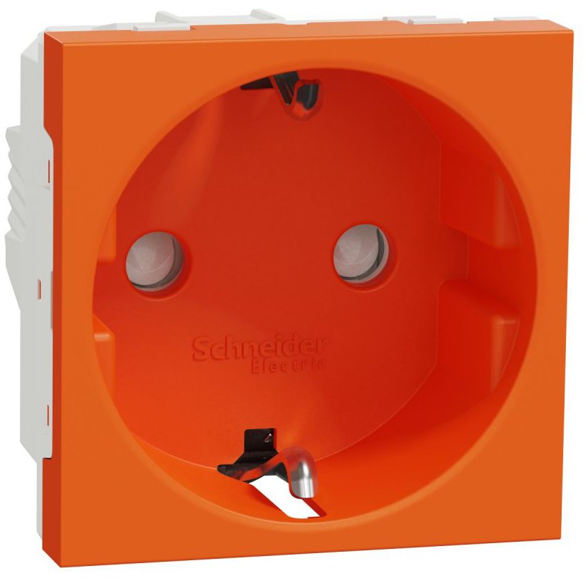 Priza Schneider Unica 16A, Obturatoare, Oranj