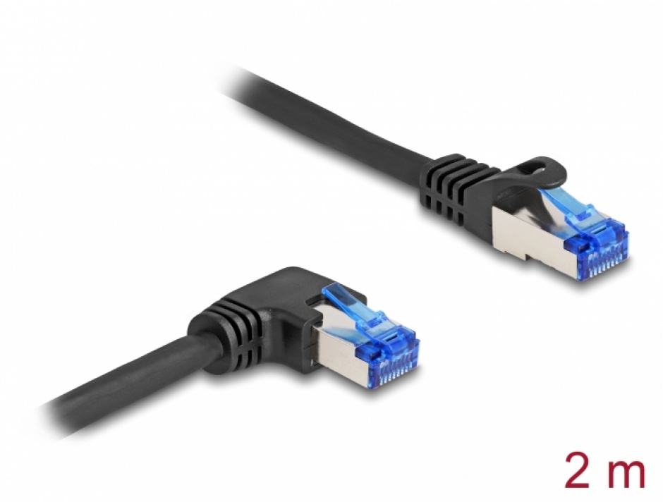 Cablu RJ45 Cat.6A SFTP Delock 2m Unghi