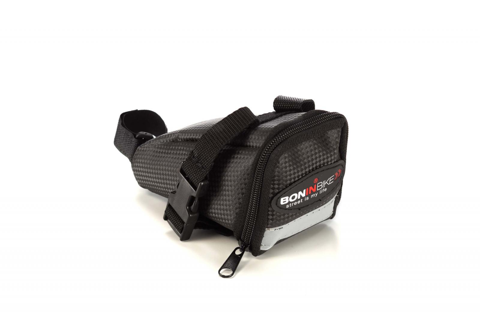 Borsetă Bicicletă BONIN 14x7x8cm Negru Carbon - Compactă