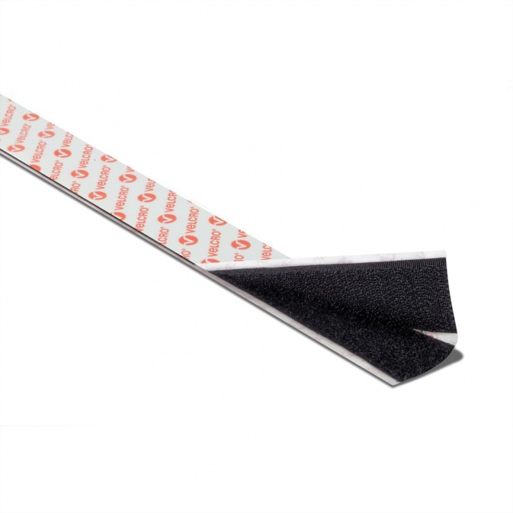 Banda Velcro Autoadezivă 20mm x 1m Negru