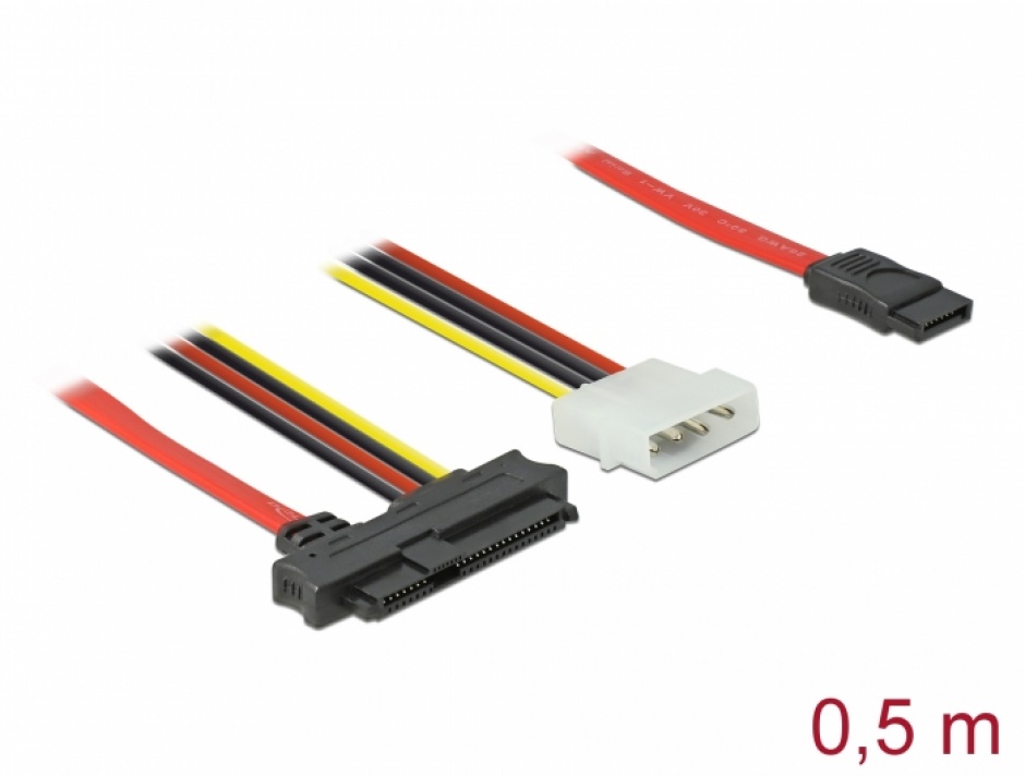 Cablu Delock SAS-SFF-8482 la SATA 0.5m