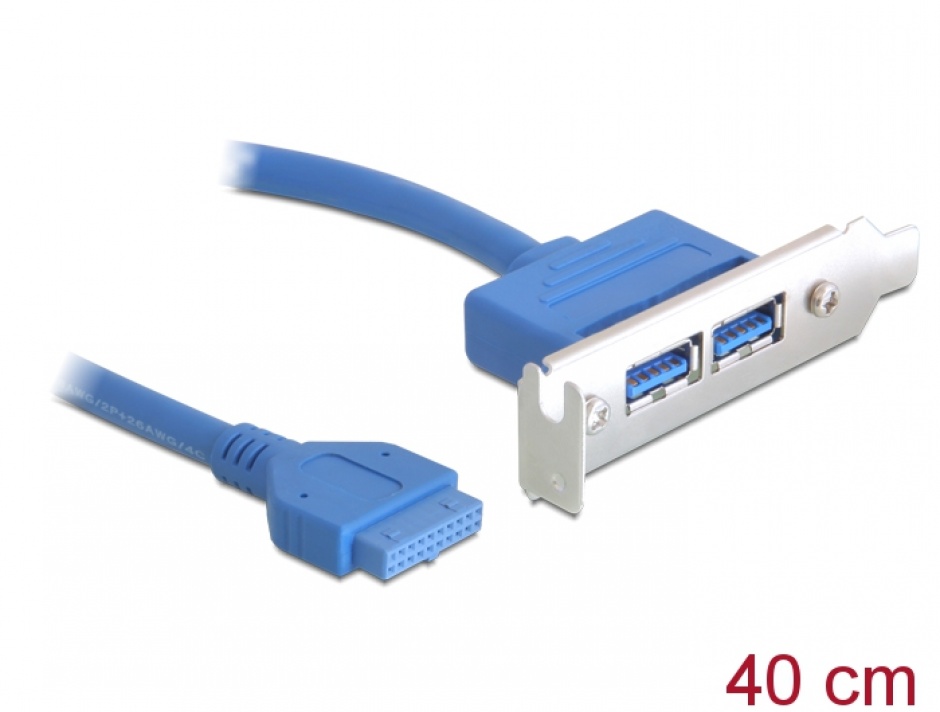 Bracket Delock 2x USB 3.0 Low Profile